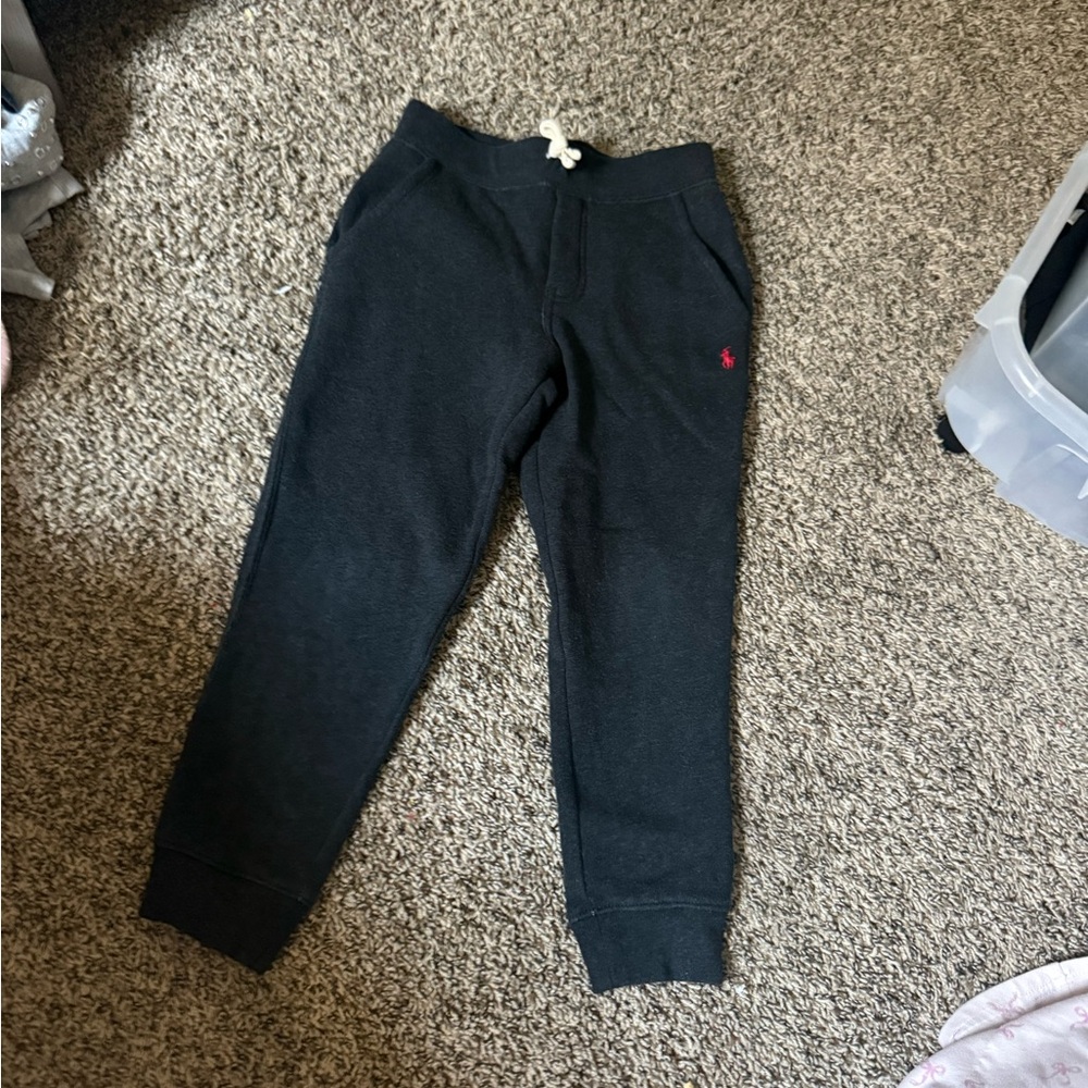 Polo by Ralph Lauren Black Kids Joggers with Red Logo